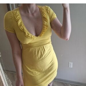 Woman's Deb Yellow Mini Dress Size Small